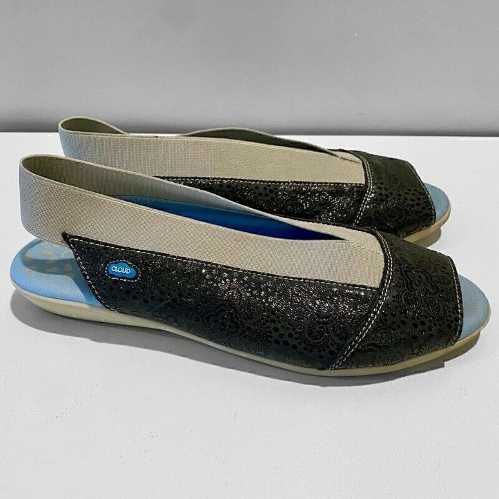 Cloud Caliber Slingback Sandals Black 39 / 8